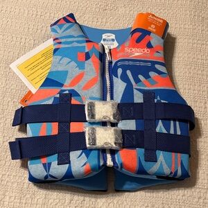 Speedo Junior Swim Vest - Blue and Coral